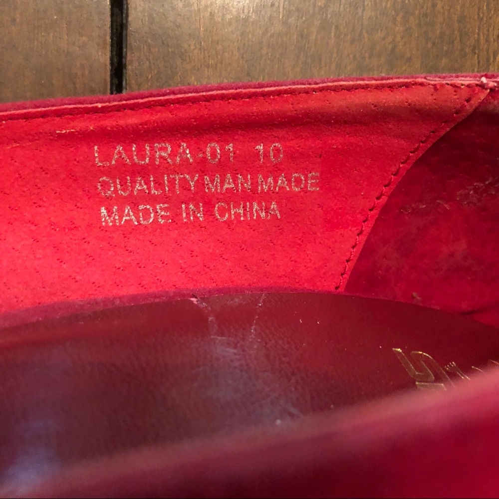 ❤️ RED Shiekh Laura Felt 5" Stiletto Heel Size 10M - Picture 7 of 7